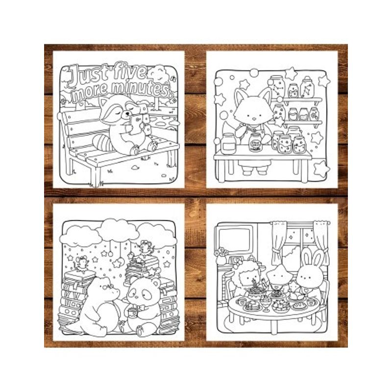 Carti si Birotica - Carti - Carti pentru copii - Carti de colorat - Carte de colorat, 42 de ilustratii Cozy Life, 88 pagini, A5 - Infinity.ro