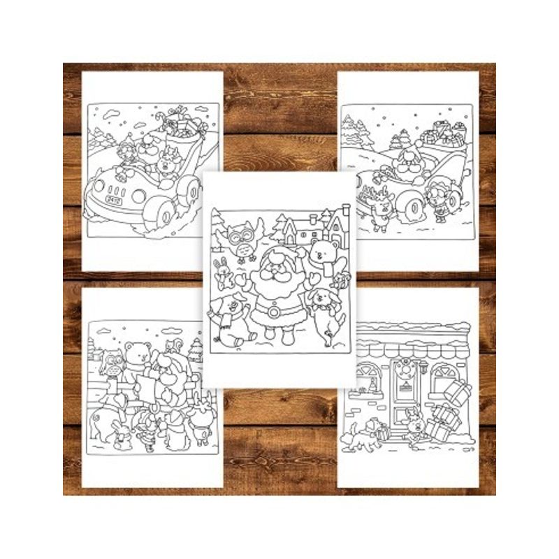 Carti si Birotica - Carti - Carti pentru copii - Carti de colorat - Carte de colorat, 44 de ilustratii In lumea lui Mos Craciun, 94 pagini, A5 - Infinity.ro