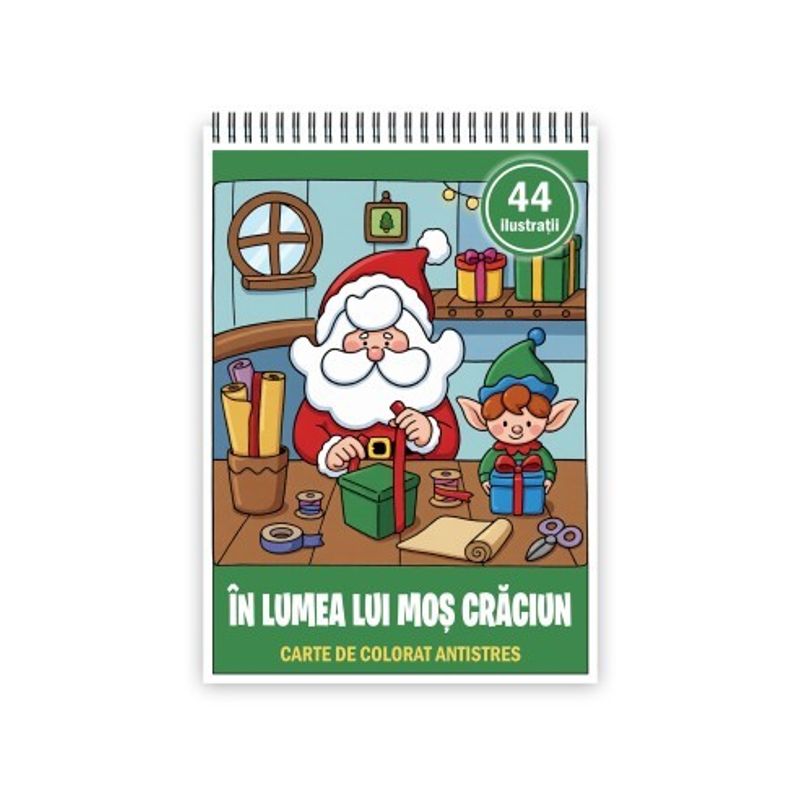 Carti si Birotica - Carti - Carti pentru copii - Carti de colorat - Carte de colorat, 44 de ilustratii In lumea lui Mos Craciun, 94 pagini, A5 - Infinity.ro