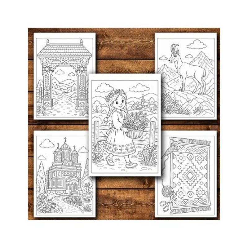 Carti si Birotica - Carti - Carti pentru copii - Carti de colorat - Carte de colorat, 44 de ilustratii Romania - Volumul III - Pentru copii, 94 pagini, A5 - Infinity.ro