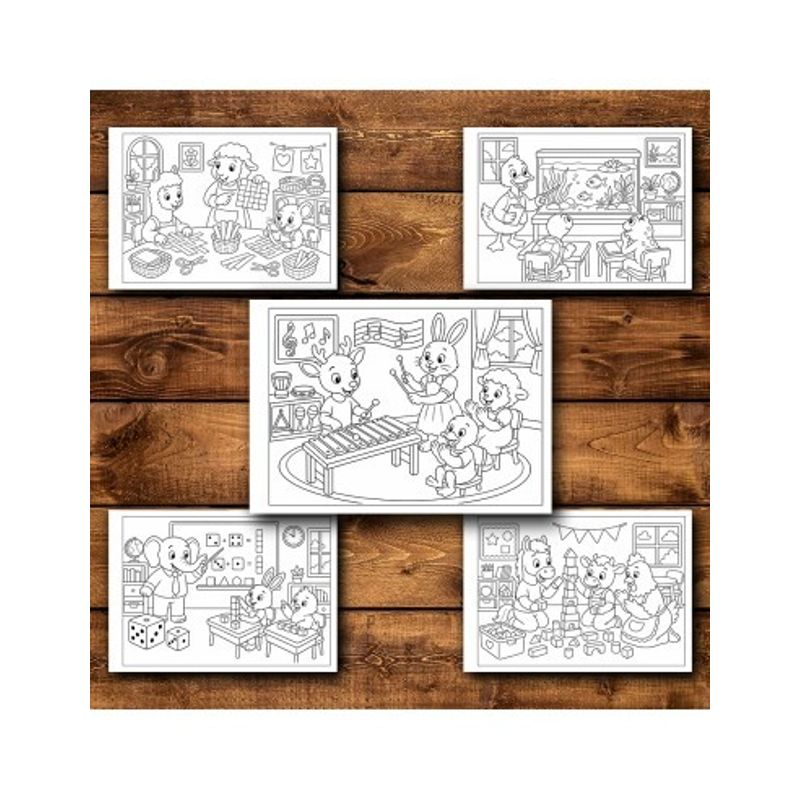 Carti si Birotica - Carti - Carti pentru copii - Carti de colorat - Carte de colorat, 45 de ilustratii Animalute la scoala - Volumul II, 96 pagini, A5 - Infinity.ro
