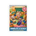 Carti si Birotica - Carti - Carti pentru copii - Carti de colorat - Carte de colorat, 45 de ilustratii Animalute la scoala - Volumul II, 96 pagini, A5 - Infinity.ro