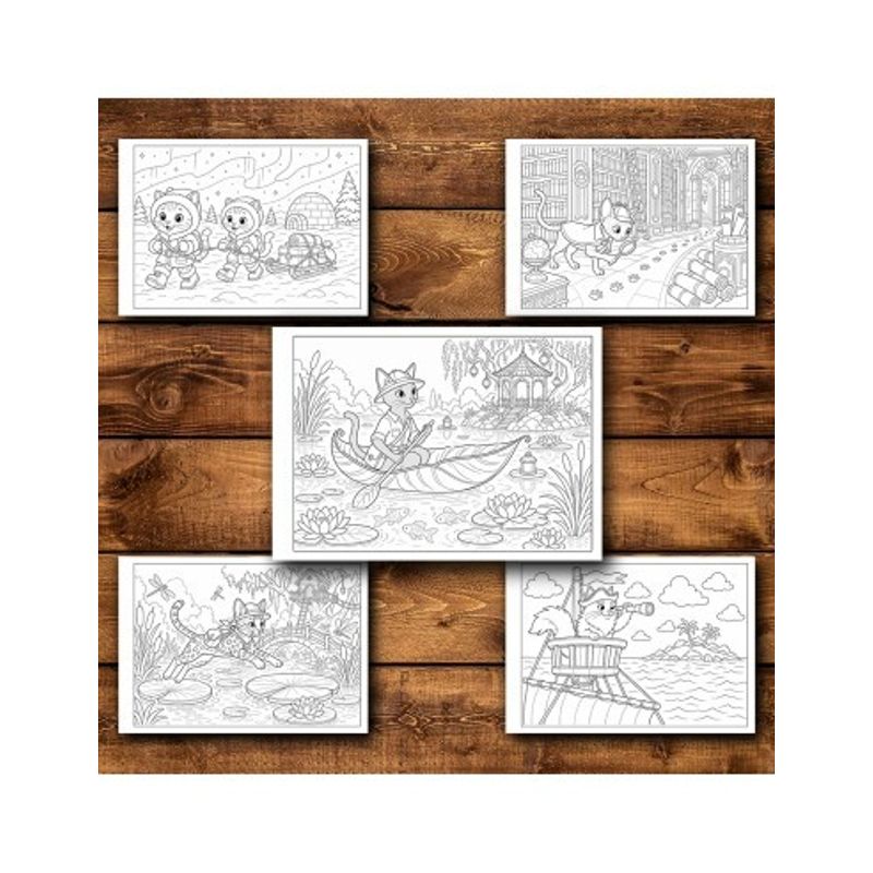 Carti si Birotica - Carti - Carti pentru copii - Carti de colorat - Carte de colorat, 45 de ilustratii Aventurile Pisicutelor - Volumul II, 96 pagini, A5 - Infinity.ro