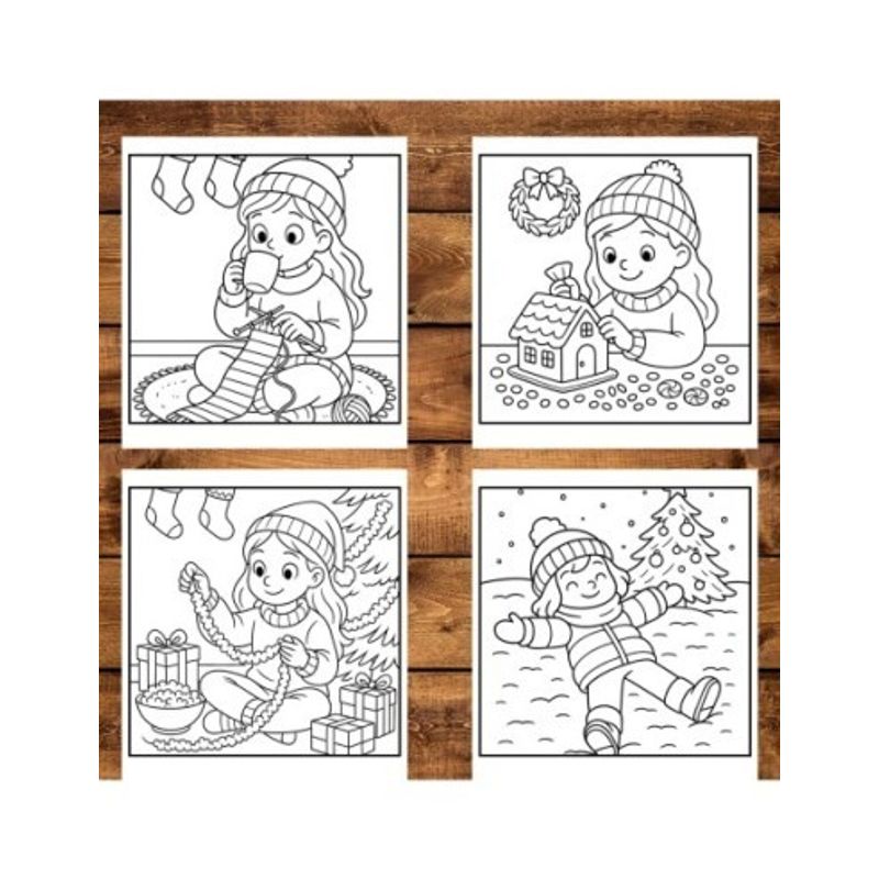 Carti si Birotica - Carti - Carti pentru copii - Carti de colorat - Carte de colorat, 45 de ilustratii Cozy Christmas Girl, 96 pagini, A5 - Infinity.ro