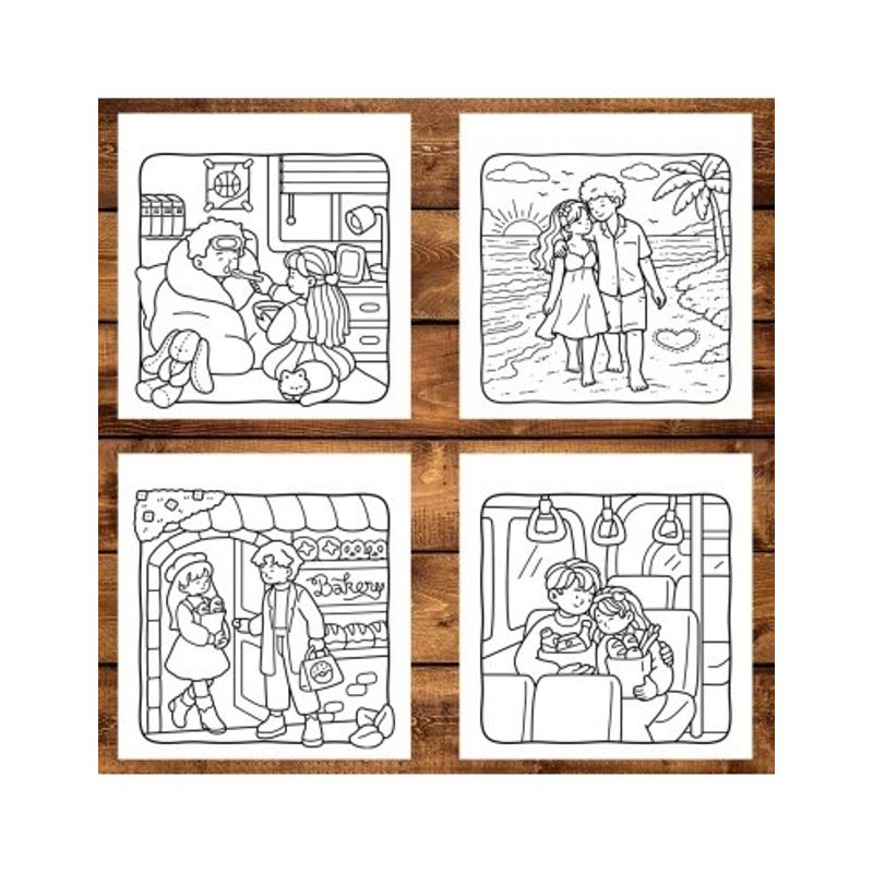 Carti si Birotica - Carti - Carti pentru copii - Carti de colorat - Carte de colorat, 48 de ilustratii Cozy Love, 102 pagini, A5 - Infinity.ro
