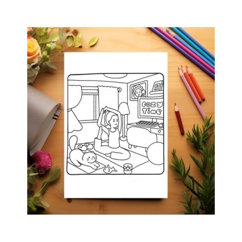 Carti si Birotica - Carti - Carti pentru copii - Carti de colorat - Carte de colorat, 47 de ilustratii Cozy Girl Fashion, 100 pagini, A5 - Infinity.ro