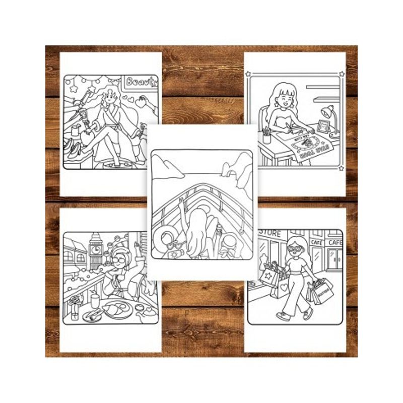 Carti si Birotica - Carti - Carti pentru copii - Carti de colorat - Carte de colorat, 47 de ilustratii Cozy Girl Fashion, 100 pagini, A5 - Infinity.ro