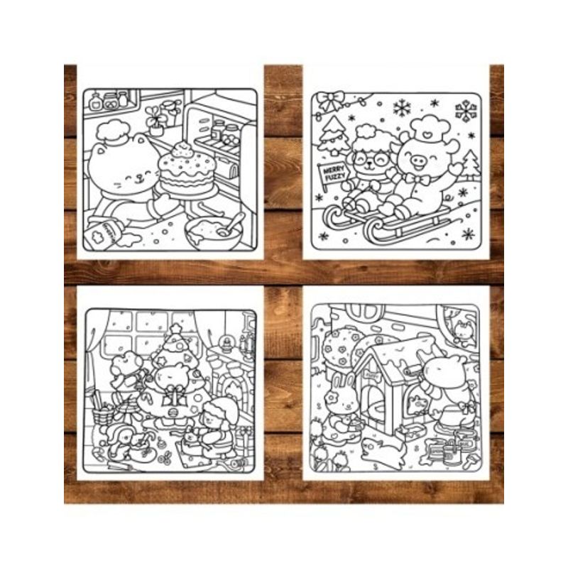 Carti si Birotica - Carti - Carti pentru copii - Carti de colorat - Carte de colorat, 48 de ilustratii Comfy Christmas - Volumul II, 102 pagini, A5 - Infinity.ro
