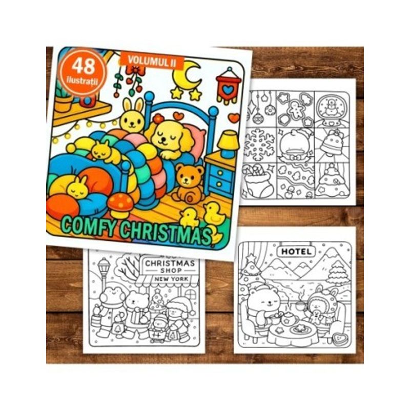 Carti si Birotica - Carti - Carti pentru copii - Carti de colorat - Carte de colorat, 48 de ilustratii Comfy Christmas - Volumul II, 102 pagini, A5 - Infinity.ro