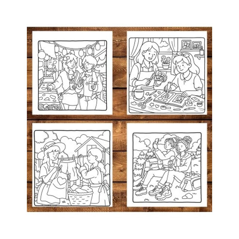 Carti si Birotica - Carti - Carti pentru copii - Carti de colorat - Carte de colorat, 48 de ilustratii Cozy Mom, 102 pagini, A5 - Infinity.ro