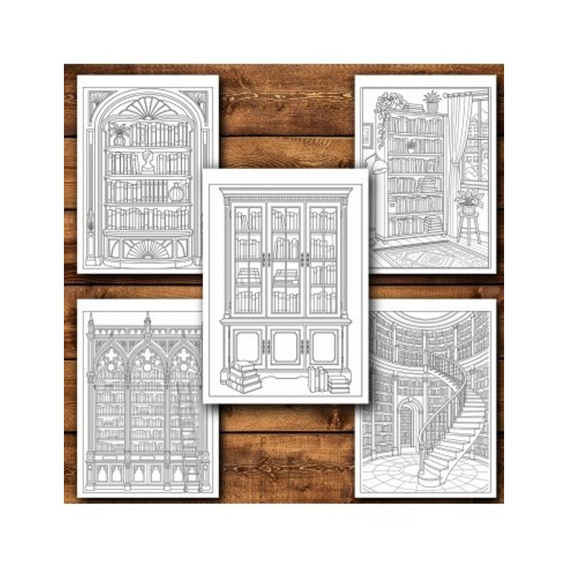 Carti si Birotica - Carti - Carti pentru copii - Carti de colorat - Carte de colorat, 47 de ilustratii Rafturi cu carti - Volumul I, 100 pagini, A5 - Infinity.ro