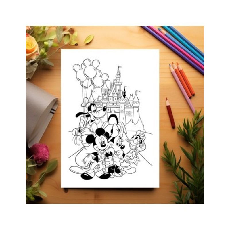 Carti si Birotica - Carti - Carti pentru copii - Carti de colorat - Carte de colorat, 48 de ilustratii Mickey si Prietenii sai, 106 pagini, A5 - Infinity.ro