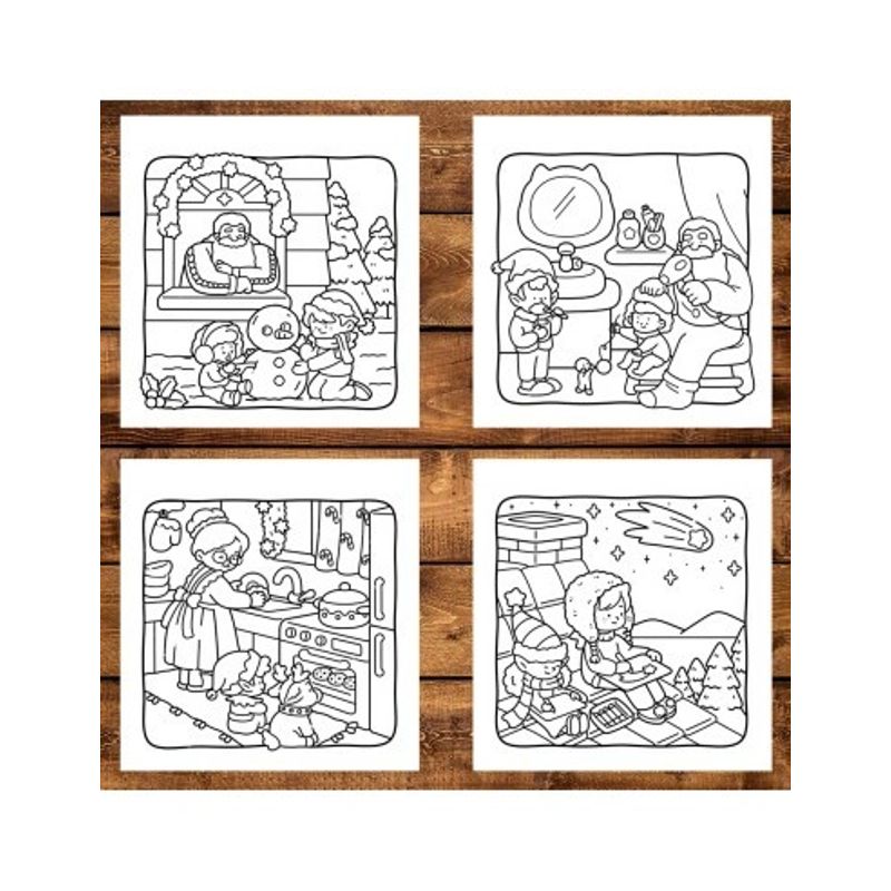 Carti si Birotica - Carti - Carti pentru copii - Carti de colorat - Carte de colorat, 48 de ilustratii Viata lui Mos craciun, 96 pagini, A5 - Infinity.ro
