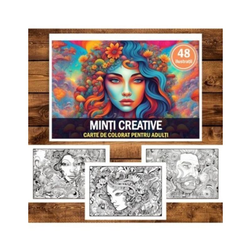 Carti si Birotica - Carti - Carti pentru copii - Carti de colorat - Carte de colorat, 48 de ilustratii, Minti Creative, 102 pagini, A5 - Infinity.ro