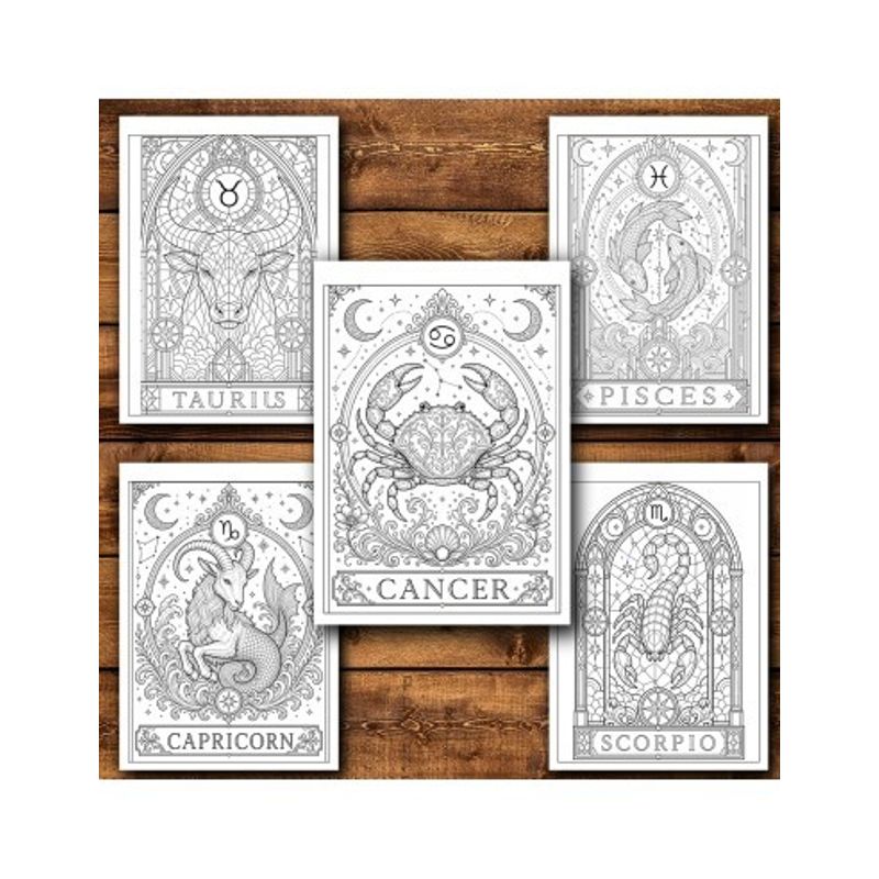 Carti si Birotica - Carti - Carti pentru copii - Carti de colorat - Carte de colorat, 48 de ilustratii Zodiac Adulti 3, 102 pagini, A5 - Infinity.ro