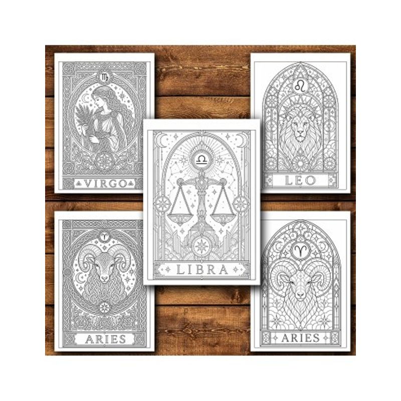Carti si Birotica - Carti - Carti pentru copii - Carti de colorat - Carte de colorat, 48 de ilustratii Zodiac Adulti 3, 102 pagini, A5 - Infinity.ro