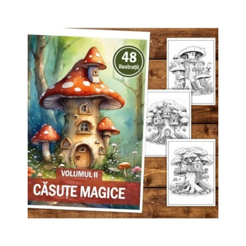 Carti si Birotica - Carti - Carti pentru copii - Carti de colorat - Carte de colorat, 48 de ilustratii, Casute Magice - Volumul II, 106 pagini, A5 - Infinity.ro