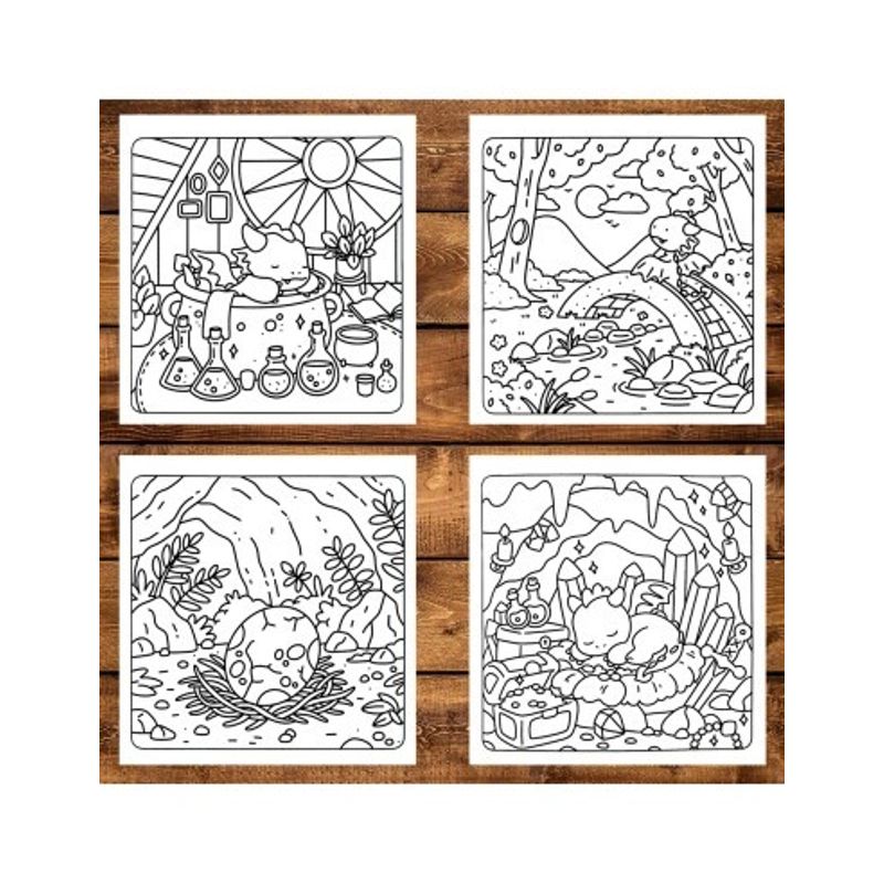 Carti si Birotica - Carti - Carti pentru copii - Carti de colorat - Carte de colorat, 49 de ilustratii Magical Baby Dragons, 104 pagini, A5 - Infinity.ro