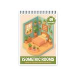 Carti si Birotica - Carti - Carti pentru copii - Carti de colorat - Carte de colorat, 49 de ilustratii Isometric Rooms, 104 pagini, A5 - Infinity.ro