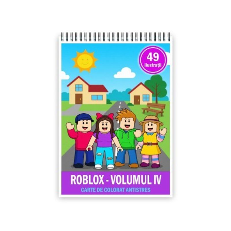 Carti si Birotica - Carti - Carti pentru copii - Carti de colorat - Carte de colorat, 49 de ilustratii Roblox - Volumul IV, 104 pagini, A5 - Infinity.ro