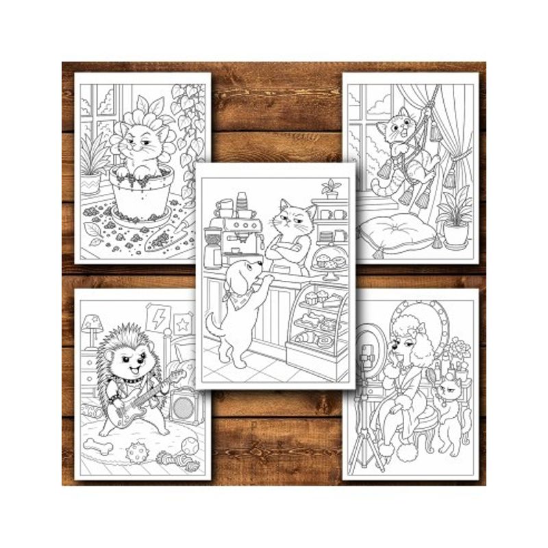 Carti si Birotica - Carti - Carti pentru copii - Carti de colorat - Carte de colorat, 50 de ilustratii Animale cu caracter - Volumul I, 106 pagini, A5 - Infinity.ro
