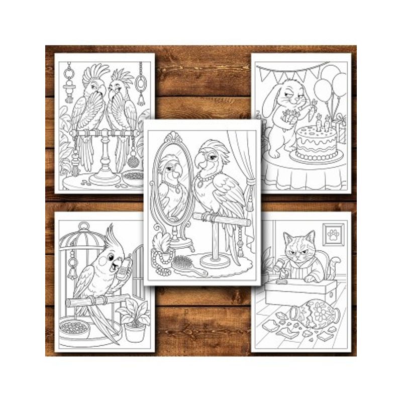 Carti si Birotica - Carti - Carti pentru copii - Carti de colorat - Carte de colorat, 50 de ilustratii Animale cu caracter - Volumul I, 106 pagini, A5 - Infinity.ro
