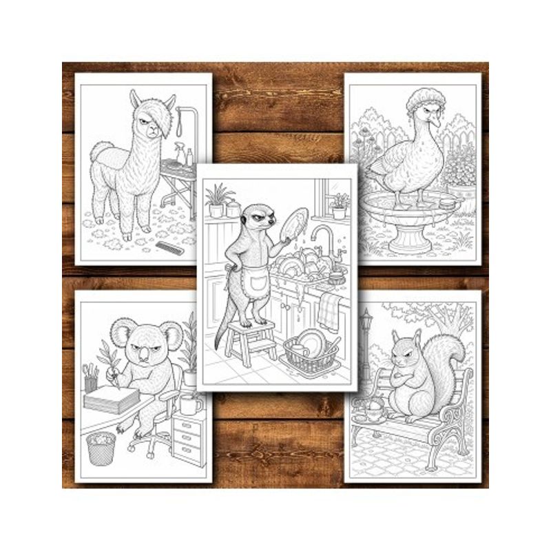 Carti si Birotica - Carti - Carti pentru copii - Carti de colorat - Carte de colorat, 50 de ilustratii Animale Suparate - Volumul I, 106 pagini, A5 - Infinity.ro