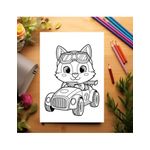 Carti si Birotica - Carti - Carti pentru copii - Carti de colorat - Carte de colorat, 50 de ilustratii Animalute cu Vehicule, 106 pagini, A5 - Infinity.ro