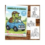 Carti si Birotica - Carti - Carti pentru copii - Carti de colorat - Carte de colorat, 50 de ilustratii Animalute cu Vehicule, 106 pagini, A5 - Infinity.ro