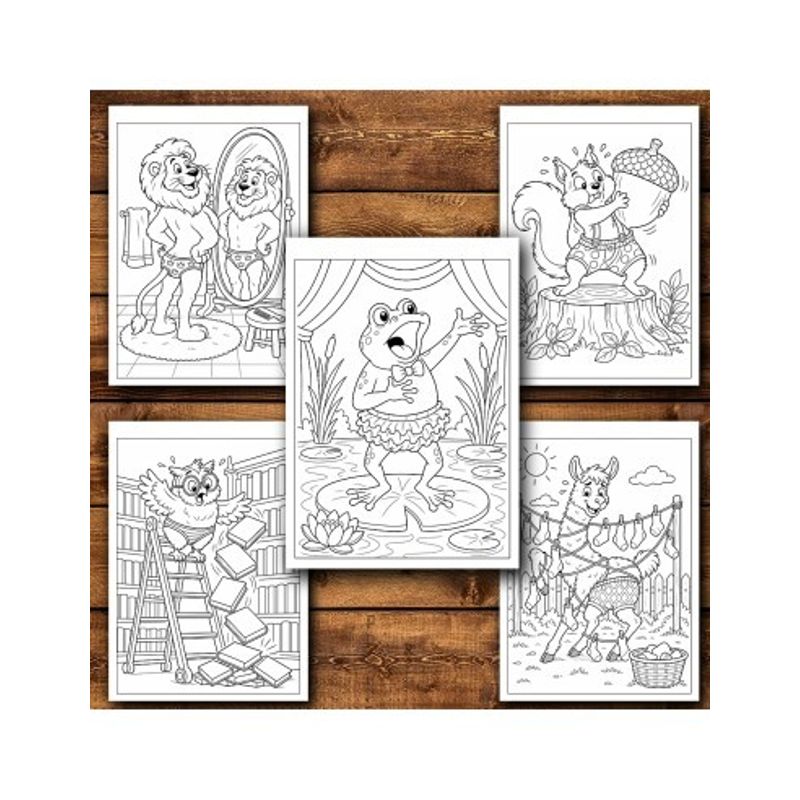Carti si Birotica - Carti - Carti pentru copii - Carti de colorat - Carte de colorat, 50 de ilustratii Animalute Haioase, 106 pagini, A5 - Infinity.ro
