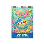 Carti si Birotica - Carti - Carti pentru copii - Carti de colorat - Carte de colorat, 50 de ilustratii Baby Shark - Volumul II, 106 pagini, A5 - Infinity.ro