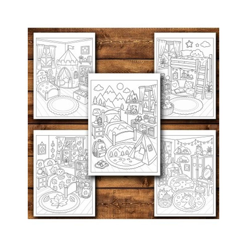 Carti si Birotica - Carti - Carti pentru copii - Carti de colorat - Carte de colorat, 50 de ilustratii Camera Copiilor - Volumul I, 106 pagini, A5 - Infinity.ro