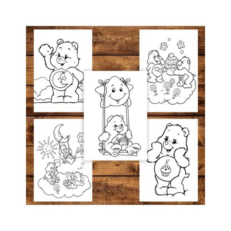 Carti si Birotica - Carti - Carti pentru copii - Carti de colorat - Carte de colorat, 50 de ilustratii Care Bears - Volumul I, 106 pagini, A5 - Infinity.ro