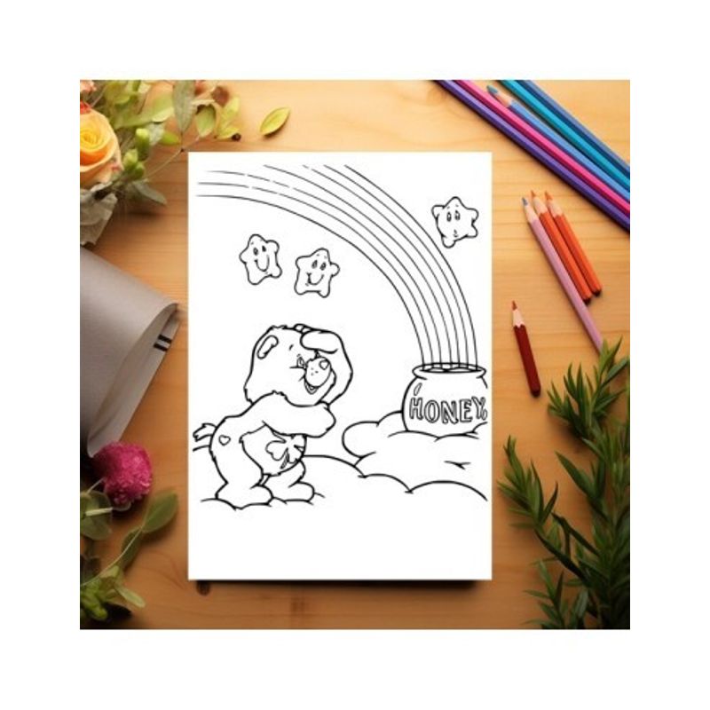 Carti si Birotica - Carti - Carti pentru copii - Carti de colorat - Carte de colorat, 50 de ilustratii Care Bears - Volumul II, 106 pagini, A5 - Infinity.ro