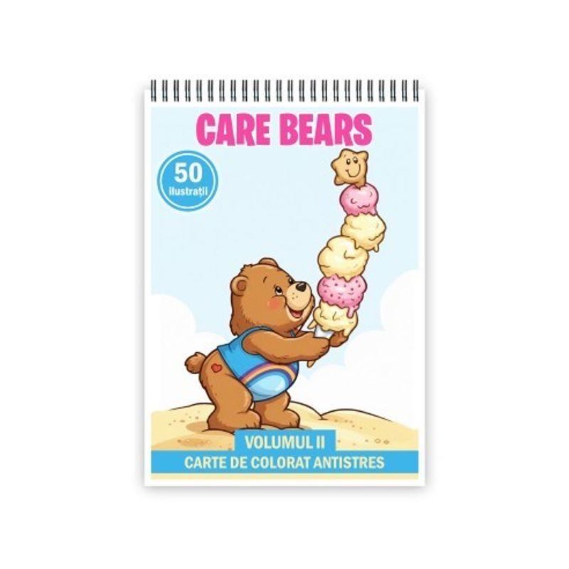 Carti si Birotica - Carti - Carti pentru copii - Carti de colorat - Carte de colorat, 50 de ilustratii Care Bears - Volumul II, 106 pagini, A5 - Infinity.ro