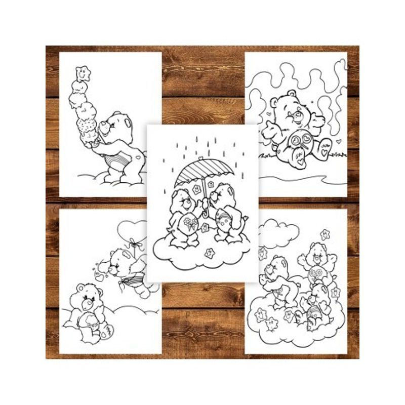 Carti si Birotica - Carti - Carti pentru copii - Carti de colorat - Carte de colorat, 50 de ilustratii Care Bears - Volumul II, 106 pagini, A5 - Infinity.ro