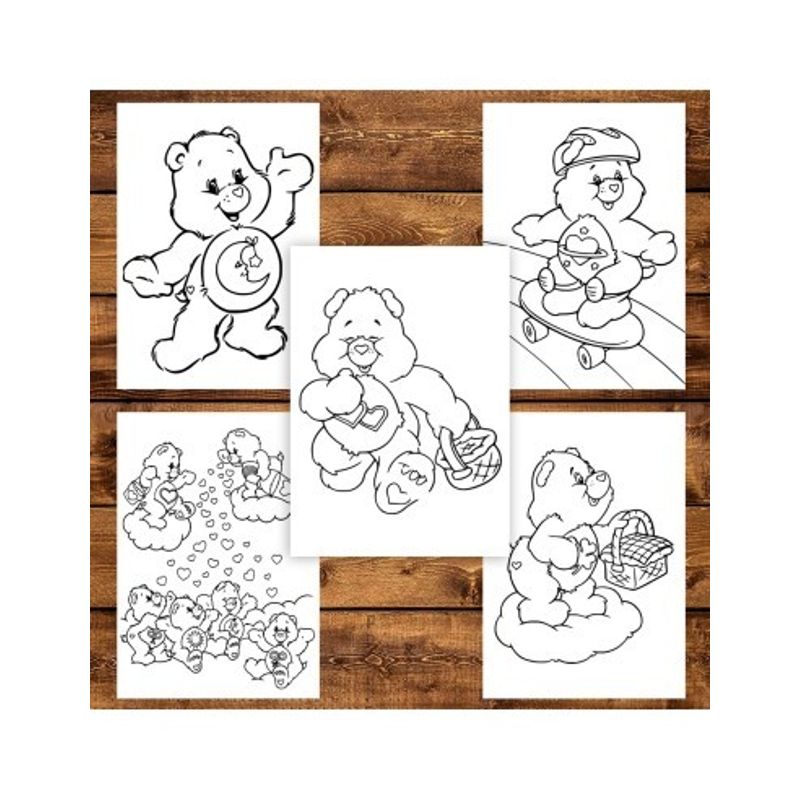 Carti si Birotica - Carti - Carti pentru copii - Carti de colorat - Carte de colorat, 50 de ilustratii Care Bears - Volumul II, 106 pagini, A5 - Infinity.ro