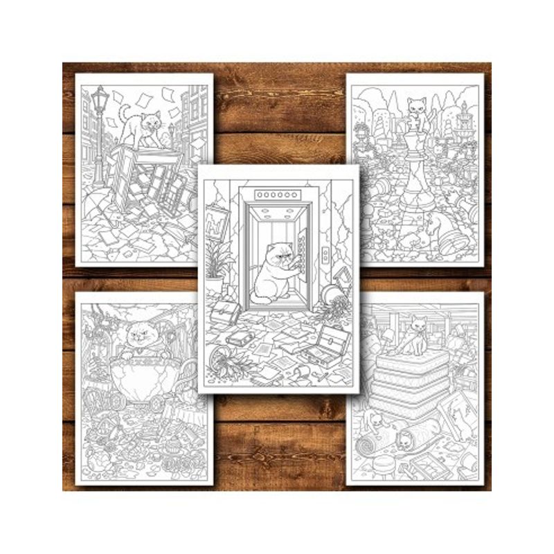 Carti si Birotica - Carti - Carti pentru copii - Carti de colorat - Carte de colorat, 50 de ilustratii Catastrophy - Volumul I, 106 pagini, A5 - Infinity.ro
