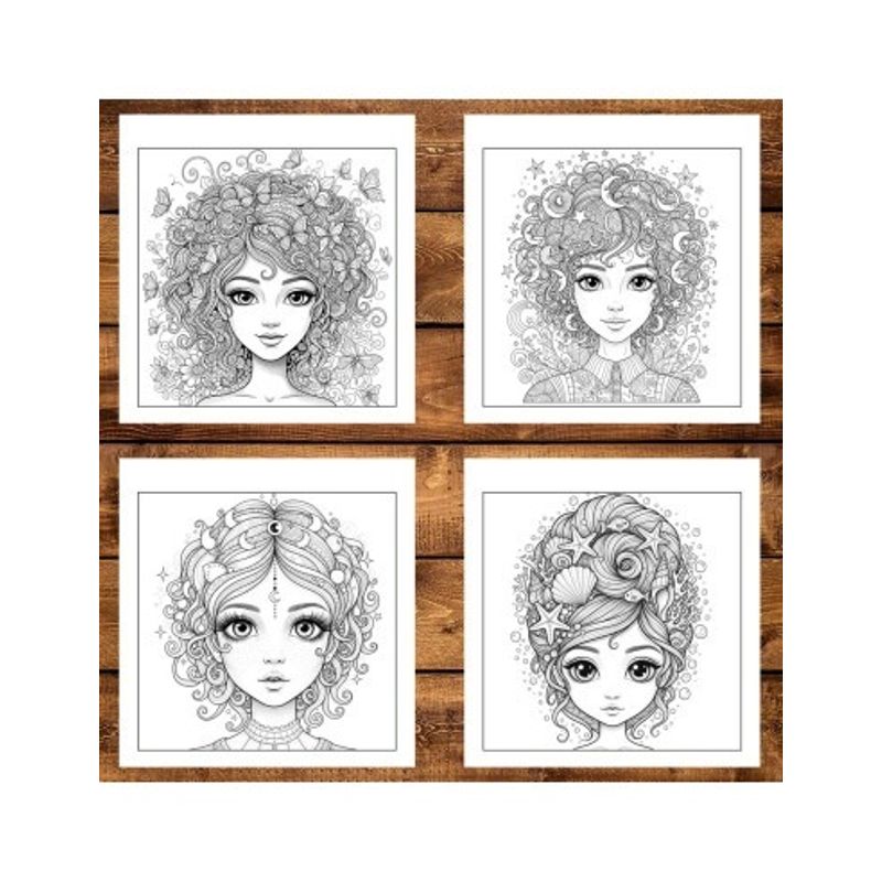 Carti si Birotica - Carti - Carti pentru copii - Carti de colorat - Carte de colorat, 50 de ilustratii Coafuri Abstracte - Volumul I, 106 pagini, A5 - Infinity.ro