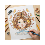 Carti si Birotica - Carti - Carti pentru copii - Carti de colorat - Carte de colorat, 50 de ilustratii Coafuri Abstracte - Volumul I, 106 pagini, A5 - Infinity.ro