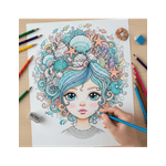 Carti si Birotica - Carti - Carti pentru copii - Carti de colorat - Carte de colorat, 50 de ilustratii Coafuri Abstracte - Volumul I, 106 pagini, A5 - Infinity.ro