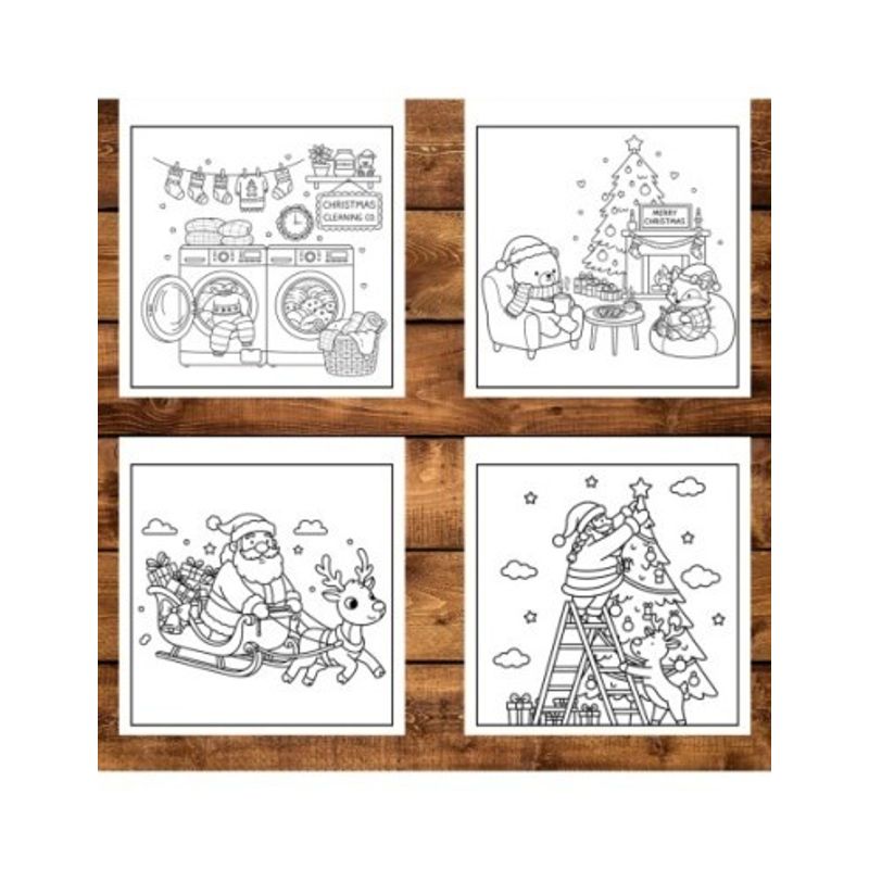 Carti si Birotica - Carti - Carti pentru copii - Carti de colorat - Carte de colorat, 50 de ilustratii Comfy Christmas - Volumul I, 106 pagini, A5 - Infinity.ro
