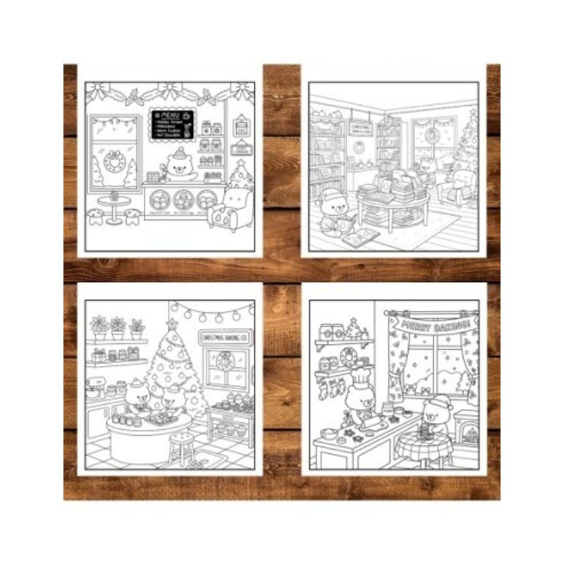 Carti si Birotica - Carti - Carti pentru copii - Carti de colorat - Carte de colorat, 50 de ilustratii Comfy Christmas - Volumul I, 106 pagini, A5 - Infinity.ro