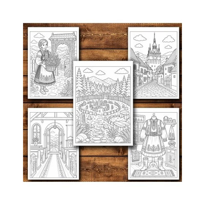 Carti si Birotica - Carti - Carti pentru copii - Carti de colorat - Carte de colorat, 50 de ilustratii Coloreaza Transilvania - Volumul II, 106 pagini, A5 - Infinity.ro