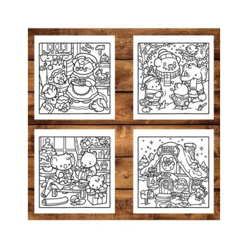 Carti si Birotica - Carti - Carti pentru copii - Carti de colorat - Carte de colorat, 50 de ilustratii Comfy Christmas - Volumul III, 106 pagini, A5 - Infinity.ro