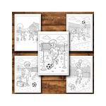 Carti si Birotica - Carti - Carti pentru copii - Carti de colorat - Carte de colorat, 50 de ilustratii Copii care joaca fotbal - Volumul I, 106 pagini, A5 - Infinity.ro
