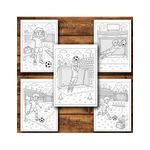 Carti si Birotica - Carti - Carti pentru copii - Carti de colorat - Carte de colorat, 50 de ilustratii Copii care joaca fotbal - Volumul I, 106 pagini, A5 - Infinity.ro
