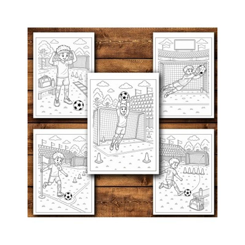 Carti si Birotica - Carti - Carti pentru copii - Carti de colorat - Carte de colorat, 50 de ilustratii Copii care joaca fotbal - Volumul I, 106 pagini, A5 - Infinity.ro