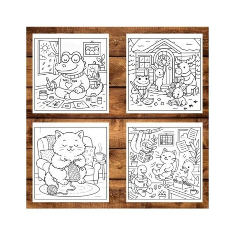 Carti si Birotica - Carti - Carti pentru copii - Carti de colorat - Carte de colorat, 50 de ilustratii Cozy Fuzzy Evenings, 106 pagini, A5 - Infinity.ro