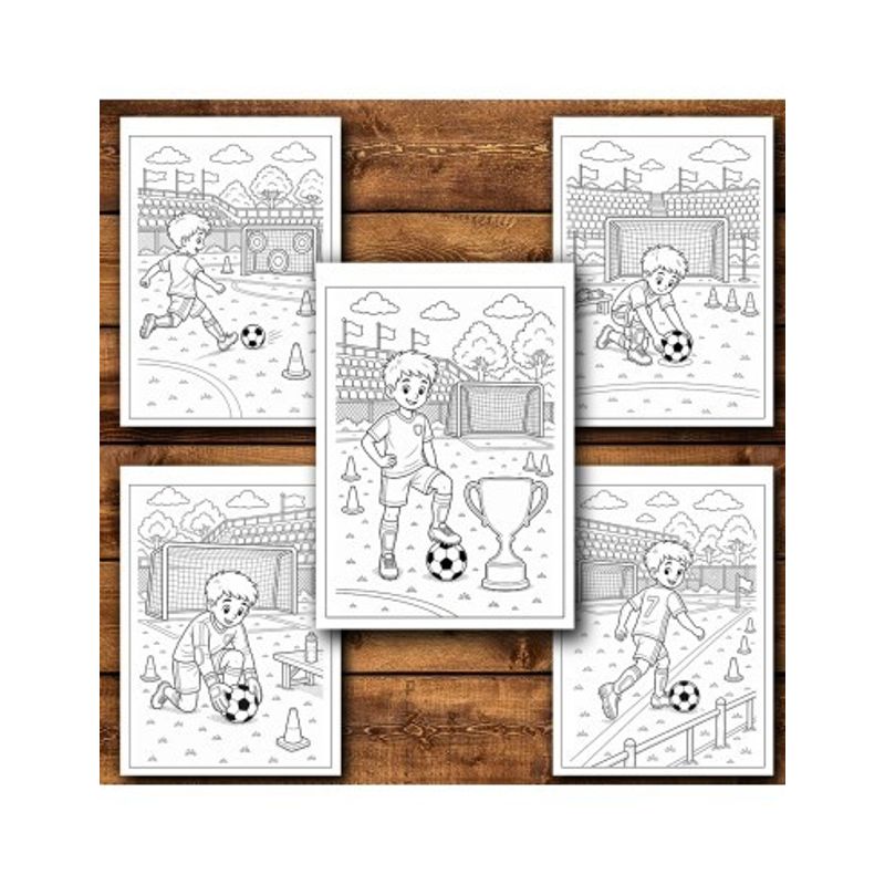 Carti si Birotica - Carti - Carti pentru copii - Carti de colorat - Carte de colorat, 50 de ilustratii Copii care joaca fotbal - Volumul II, 106 pagini, A5 - Infinity.ro